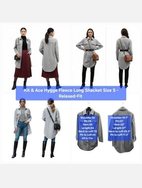 Kit & Ace Hygge Fleece Long Shirt Shaket Size S - Relaxed-Fit